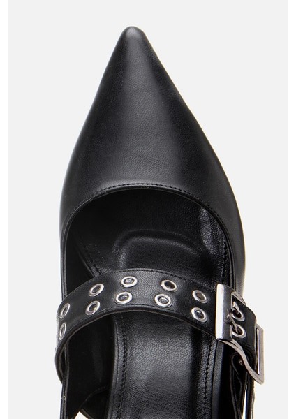 Kadın Siyah Kemerli Stiletto