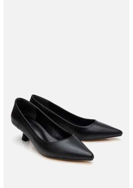 Kadın Siyah Kısa Topuklu Stiletto