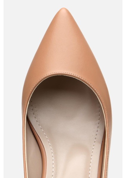 Kadın Bej Kısa Topuklu Stiletto