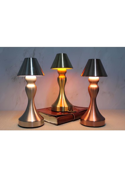 Masa Üstü 3 Kademeli Şarjlı Dokunmatik Ledli Lamba ALK3702