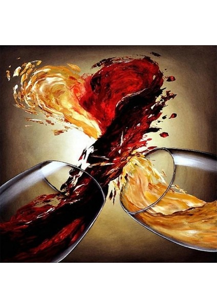 Canvas Iki Kadeh Sayılarla Boyama Seti Rulo