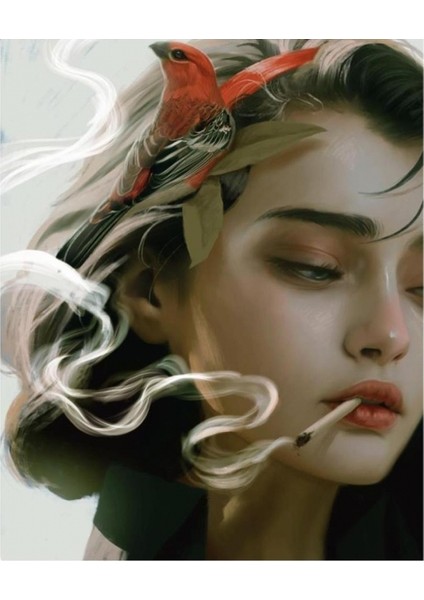 Canvas Aşık Kız Sayılarla Boyama Seti Rulo