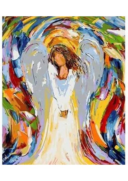 Canvas Melek Anne Sayılarla Boyama Seti Rulo