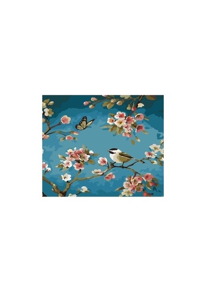 Canvas Daldaki Kuşlar 1 Sayılarla Boyama Seti Rulo