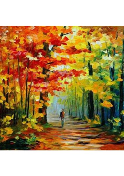 Canvas Sonbahar ve Renkler Sayılarla Boyama Seti Rulo