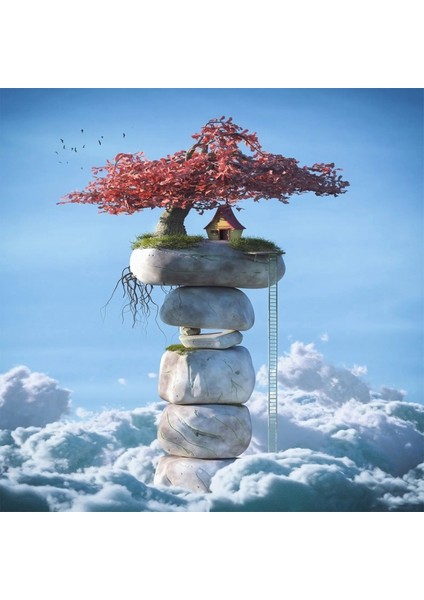 Canvas Huzurlu Manzara Sayılarla Boyama Seti Rulo