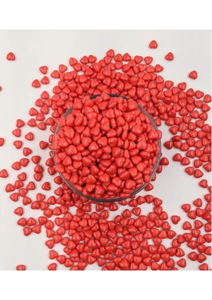 8 mm 30 Adet Plastik Delikli Kırmızı Kalp Boncuk Kolye Bileklik Takı Yapım Malzemeleri