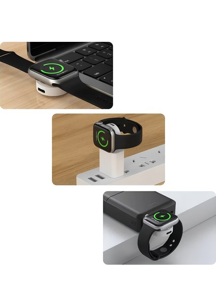 Yeni Nesil Kablosuz & Wireless Saat Taşınabilir Kablosuz Şarj Standı Beyaz Renk,hızlı Şarj Özellikli fiyatları