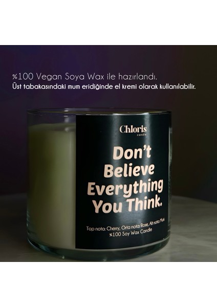 Don’t Believe Everything You Think Kokulu Mum, Dekoratif Mum, Soya Wax Mum, Dekorasyon fiyatları