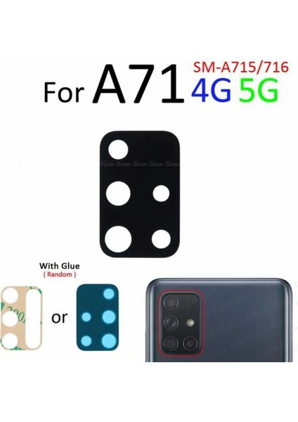 Samsung A71 (SM-A715) Uyumlu Kamera Camı Kamera Lensi