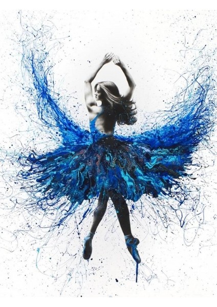 Canvas Mavi Dans Sayılarla Boyama Seti Rulo