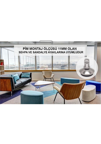 Ofis Sandalyesi Pingo Ayağı Misafir Koltuğu Pingo Ayağı Sehpa Ayağı Krom Pingo