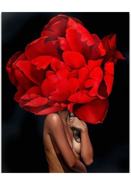 Canvas Çiçek Kadın 8 Renkli Sayılarla Boyama Seti Rulo