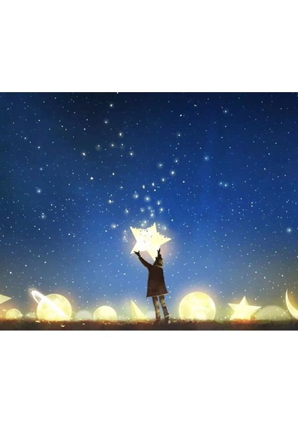 Canvas Yıldızlar Altında Sayılarla Boyama Seti Rulo