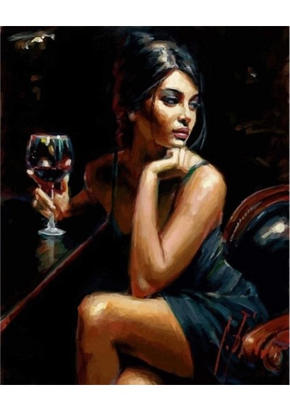 Canvas Kadının Bakışı Boyama Seti Rulo