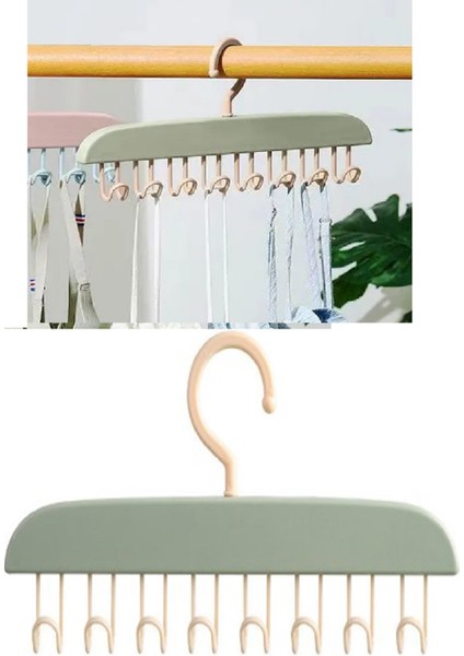 Büro Ev Ofis Düzeni Için 8 Kancalı Plastik Dolap Içi Çamaşır Kravat Mayo Askısı