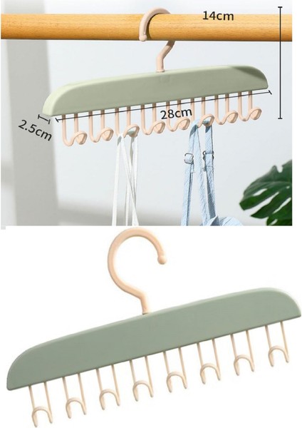 Büro Ev Ofis Düzeni Için 8 Kancalı Plastik Dolap Içi Çamaşır Kravat Mayo Askısı modelleri