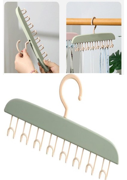 Büro Ev Ofis Düzeni Için 8 Kancalı Plastik Dolap Içi Çamaşır Kravat Mayo Askısı fırsatları