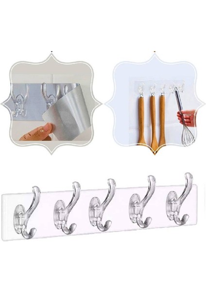 Büro Ev Ofis Düzeni Için 5 Hazneli Kendi Yapışan Şeffaf Askı