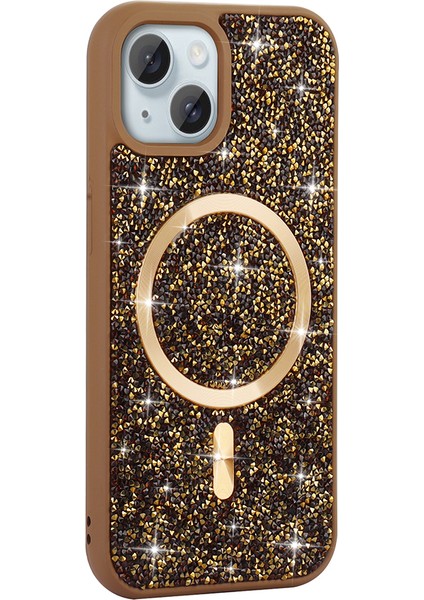 Iphone 15 Uyumlu Kılıf Magsafe Destekli Işıltılı Simli Parlak Dökülmez Taşlı Lüks Kapak fiyatları