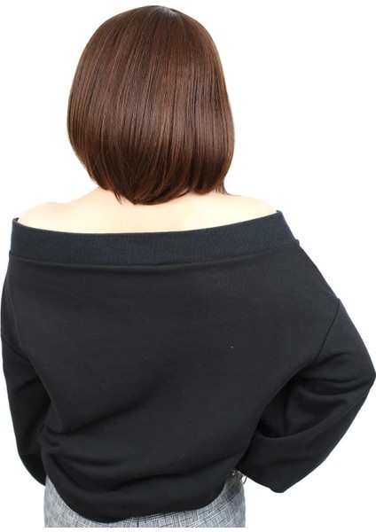 Kahkülsüz Düz Kısa Fiber Sentetik Peruk - Kahve Karamel fırsatları