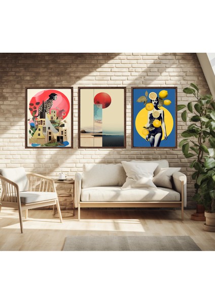 Modern Tarz Mdf Plastik Çerçeveli 3'lu Dekoratif Tablo 112 modelleri