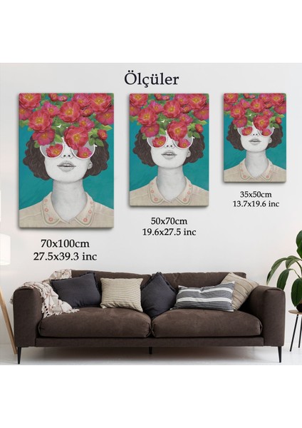 Çiçekler Saçan Optimist Kadın TABLOSU-6269