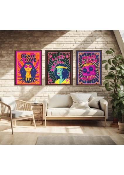 Modern Tarz Mdf Plastik Çerçeveli 3'lu Dekoratif Tablo 176 modelleri