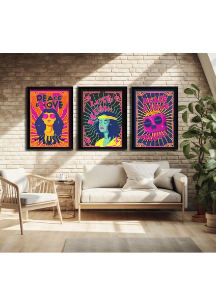 Modern Tarz Mdf Plastik Çerçeveli 3'lu Dekoratif Tablo 176 fırsatları