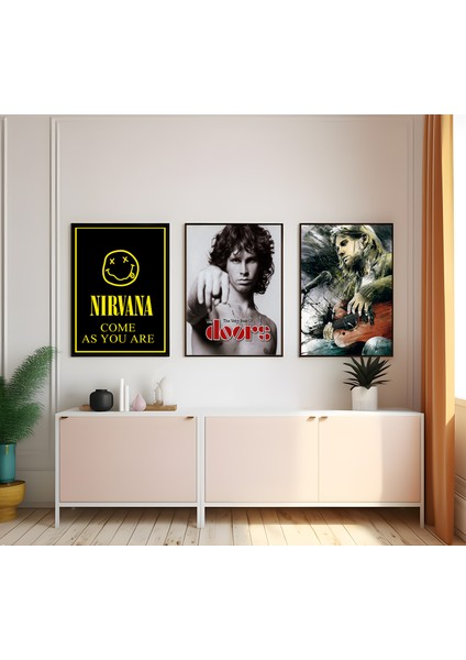 Modern Tarz Mdf Plastik Çerçeveli 3'lu Dekoratif Tablo 213