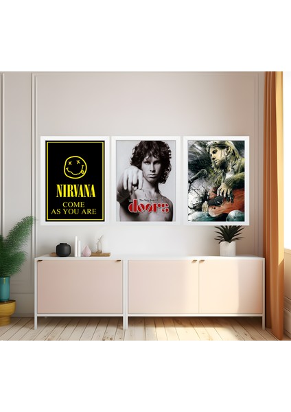 Modern Tarz Mdf Plastik Çerçeveli 3'lu Dekoratif Tablo 213