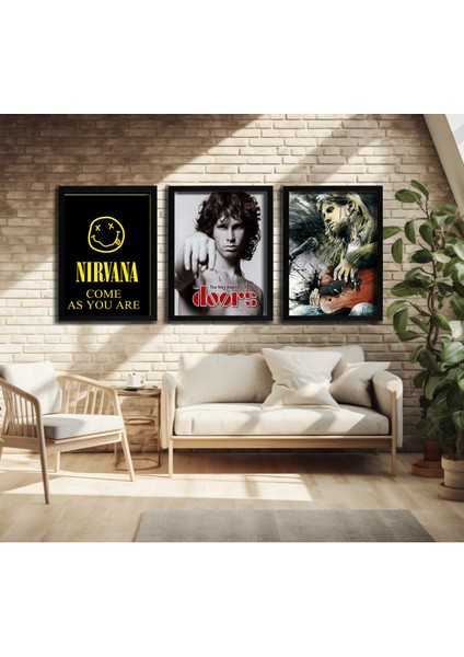 Modern Tarz Mdf Plastik Çerçeveli 3'lu Dekoratif Tablo 213