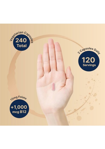 L Methylfolate 15MG, 240 Veggie Capsules.abd Menşei fırsatları