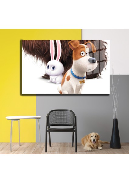 Eğlenceli Hayvanlar, Yapay Zeka Destekli, 3D Dekoratif Baskı Yatay Cam Tablo 30