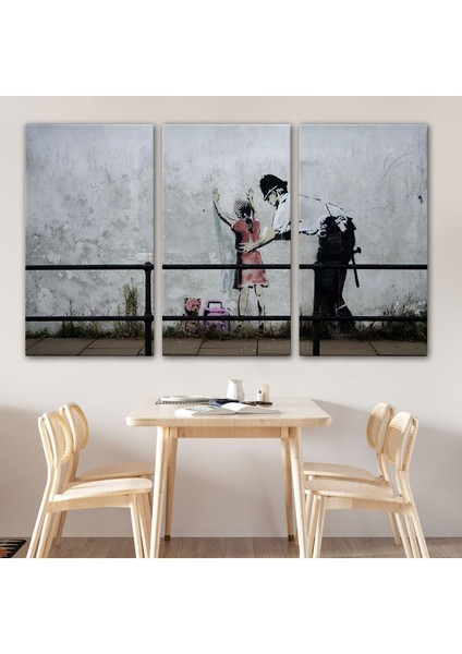 Bansky'nin Küçük Kız Çocuğunu Arayan Polis Isimli Çalışması Kanvas TABLO-5010 modelleri