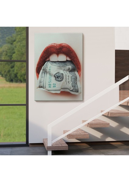 Ağzın Da Dolar Olan Kadın Duvar TABLOSU-6260 fırsatları