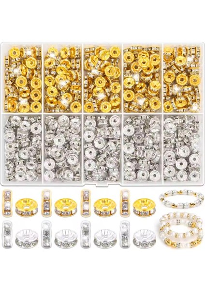 500 Adet Gold ve Gümüş Rondela Ara Aparat Takı Malzemeleri Seti