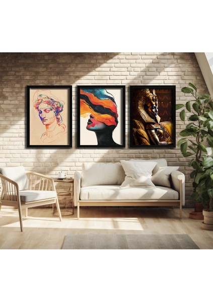 Modern Tarz Mdf Plastik Çerçeveli 3'lu Dekoratif Tablo 139 fırsatları
