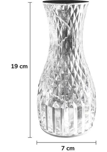 Sürahi Model USB Şarjlı Kumandalı 16 Farklı Işık Modlu Masa Üstü Kristal Akrilik Lamba LED (4887) indirimleri