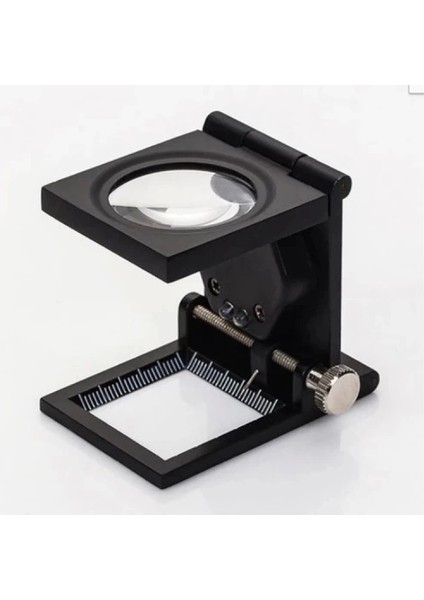 -28X28 mm Katlanır Sayaçlı Metal Lüp, 2 LED Işıklı Büyüteç Tekstil TH9005A