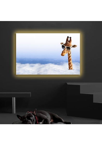 LED Işıklı Kanvas Tablo, 3D Dekoratif Baskılı Tablo Yapay Zeka Desteksli Hayvanlar 288
