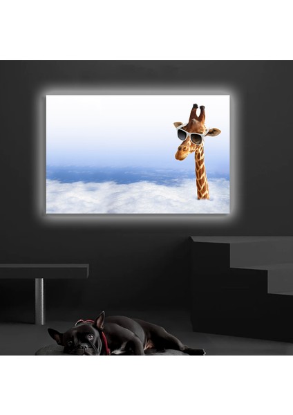 LED Işıklı Kanvas Tablo, 3D Dekoratif Baskılı Tablo Yapay Zeka Desteksli Hayvanlar 288
