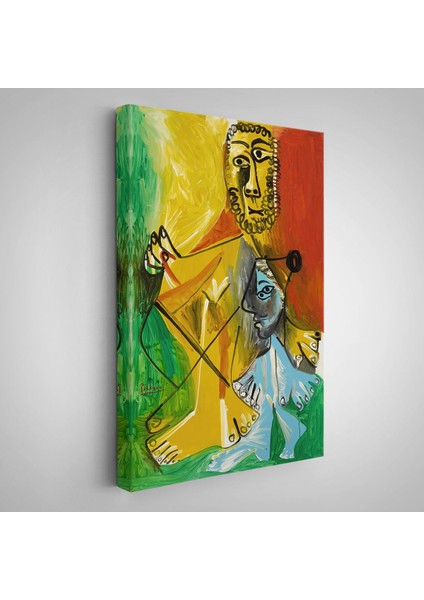 Çerçeveli Pablo Picasso - Adam ve Çocuk Tablosu - Homme Et ENFANT-7328