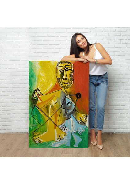 Çerçeveli Pablo Picasso - Adam ve Çocuk Tablosu - Homme Et ENFANT-7328