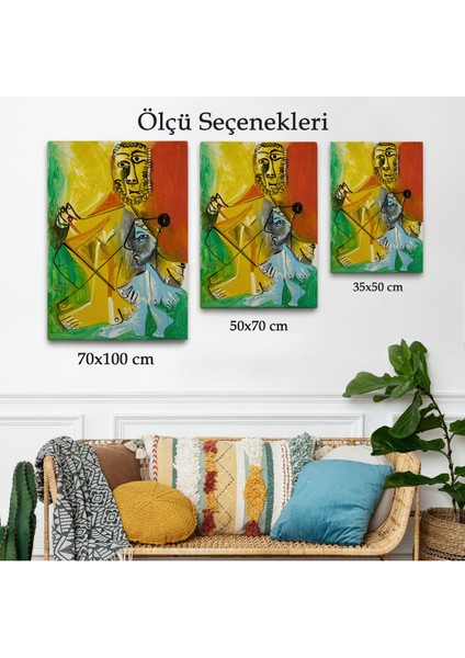 Çerçeveli Pablo Picasso - Adam ve Çocuk Tablosu - Homme Et ENFANT-7328