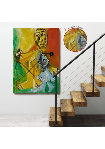 Çerçeveli Pablo Picasso - Adam ve Çocuk Tablosu - Homme Et ENFANT-7328