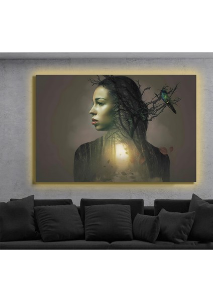LED Işıklı Kanvas Tablo, 3D Dekoratif Baskılı Tablo Yapay Zeka Destekli Modern Tasarımlar 423
