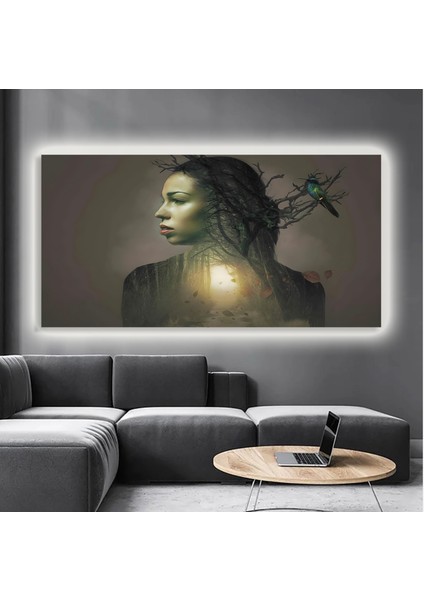 LED Işıklı Kanvas Tablo, 3D Dekoratif Baskılı Tablo Yapay Zeka Destekli Modern Tasarımlar 423
