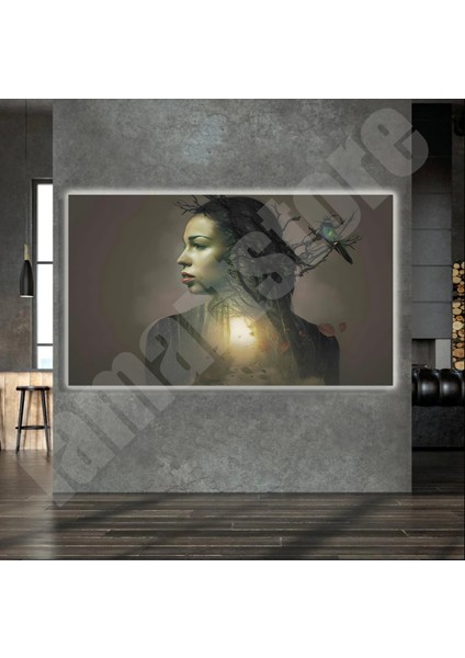 LED Işıklı Kanvas Tablo, 3D Dekoratif Baskılı Tablo Yapay Zeka Destekli Modern Tasarımlar 423