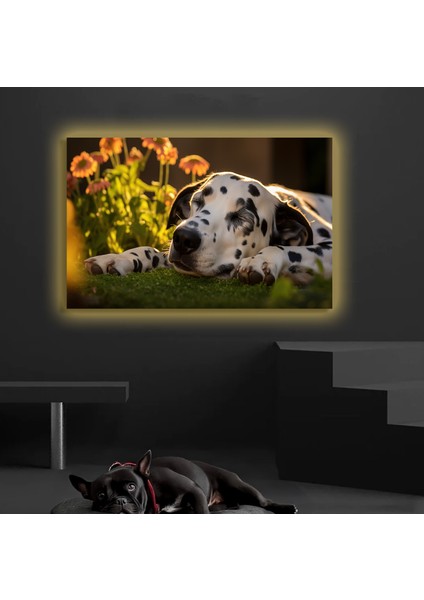 LED Işıklı Kanvas Tablo, 3D Dekoratif Baskılı Tablo Yapay Zeka Desteksli Hayvanlar 174